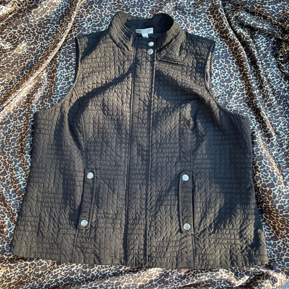 Dress Barn Black Quilted Thin Vest